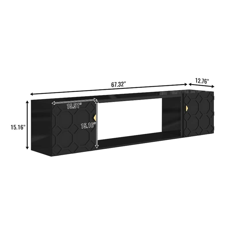 Clihome High Gloss Paint MDF Media 67'' TV Stand