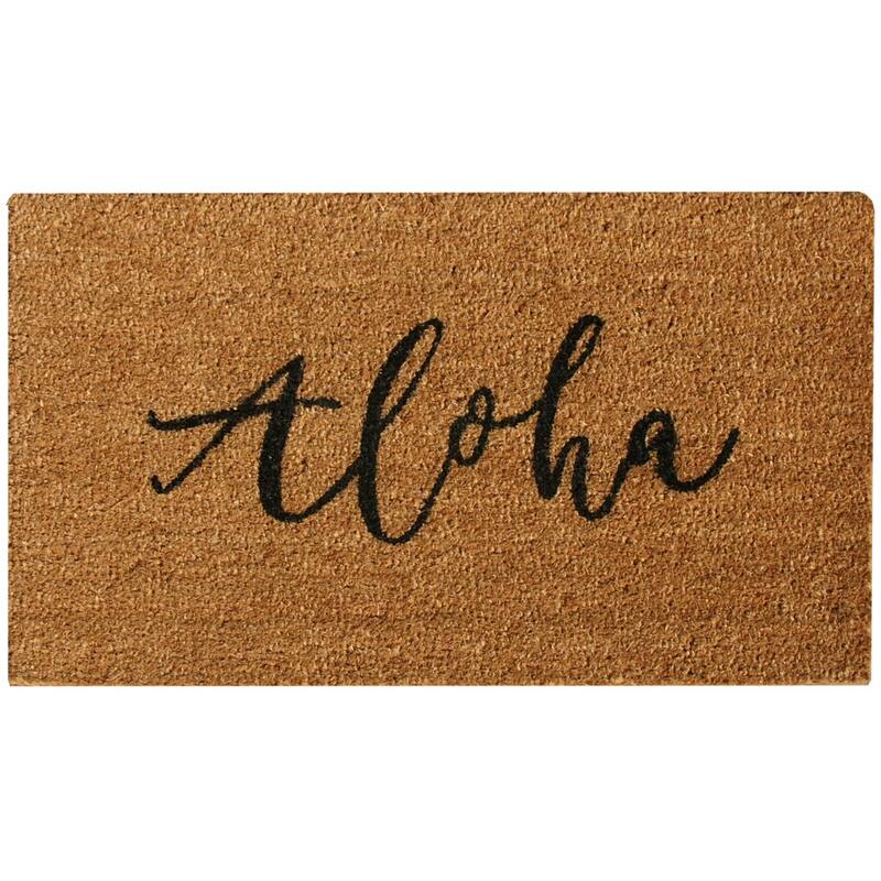 Rubber-Cal "Island Greetings" - Aloha (Hello) Welcome Mat 15mm X 18" X 30"