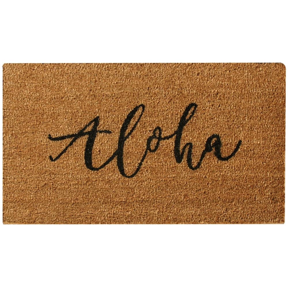 Rubber-Cal "Island Greetings" - Aloha (Hello) Welcome Mat 15mm X 18" X 30"
