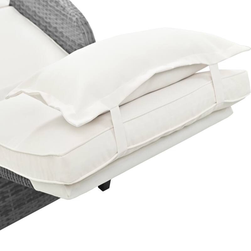 3 Pieces Outdoor Rattan Adjustable Seati Combination With Coffee Table