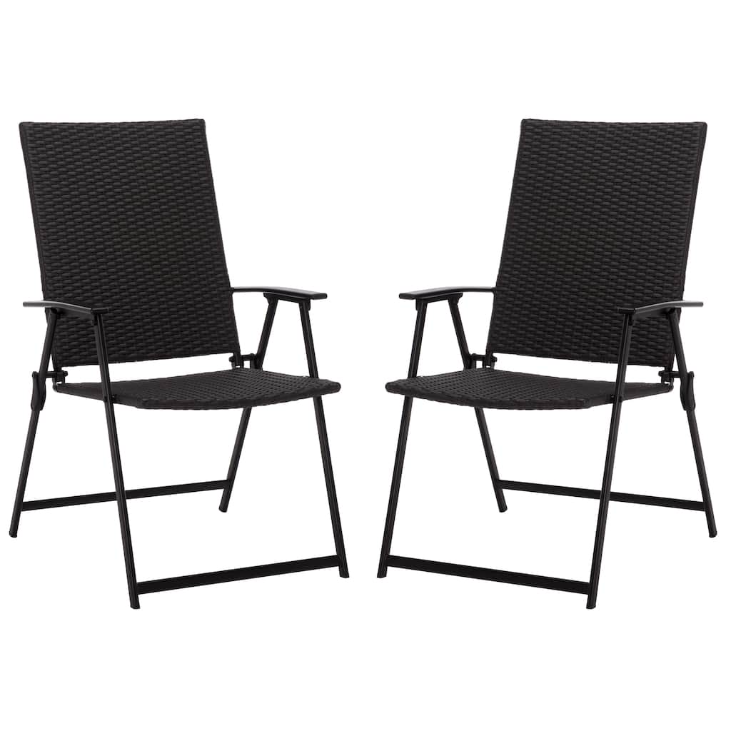 SAFAVIEH Outdoor Living Simon Folding Chair (Set of 2) - 23"W x 26"D x 38"H