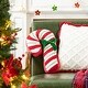 preview thumbnail 13 of 12, Glitzhome 15.75"H Hooked Candy Cane Shaped Pillow Christmas Ornaments
