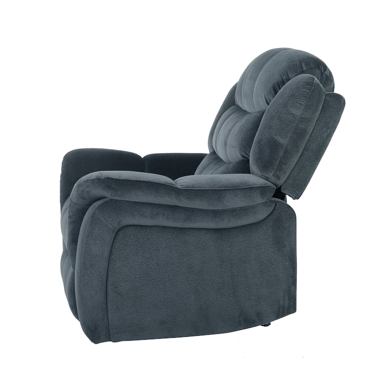 Oversized Brown Plush Fabric Glider Recliner Chair with Spacious Seat and Classic Design