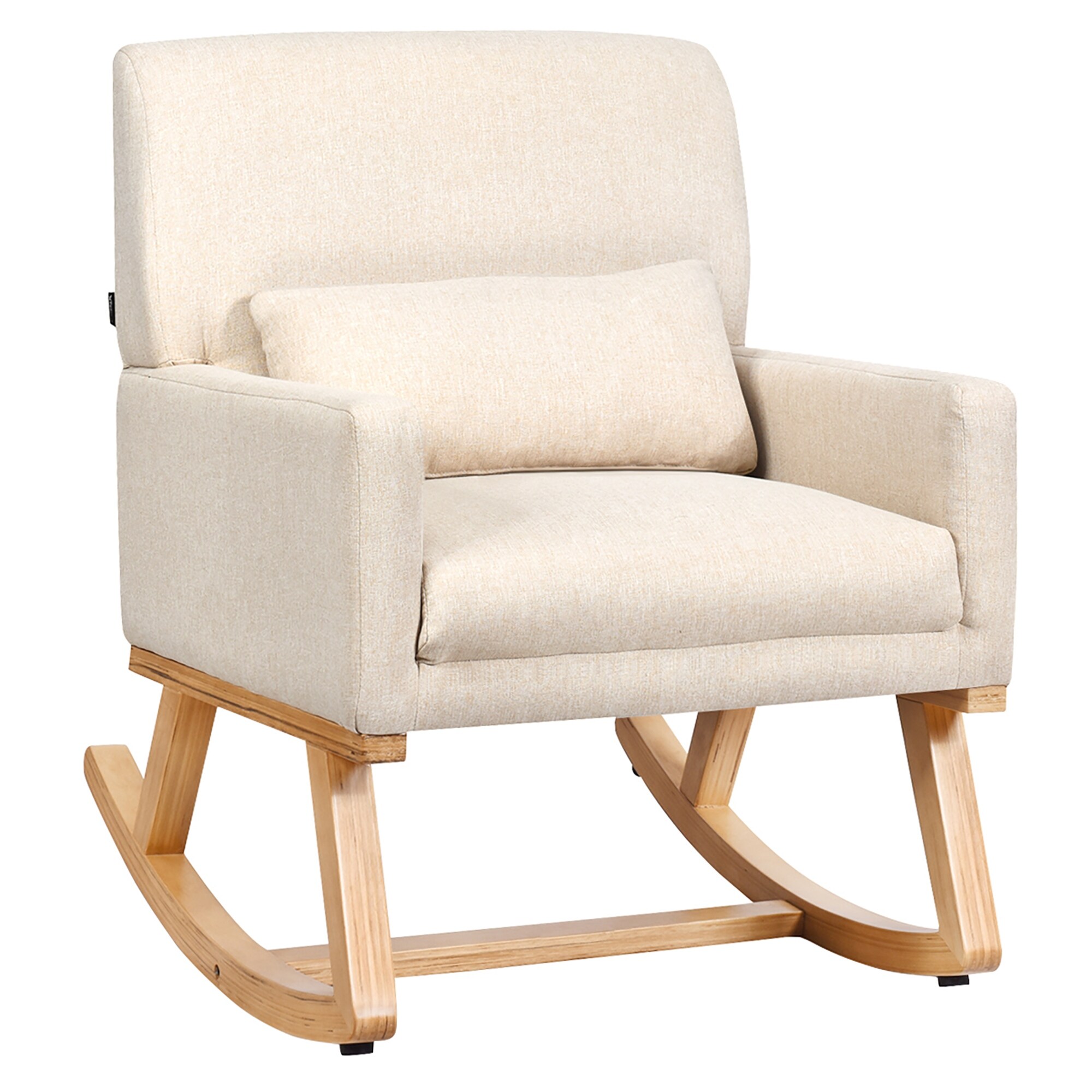 Upholstered Rocking Chair With Lumbar Support On Sale Overstock 31706967 Grey The most common rocking chair cover material is polyester.