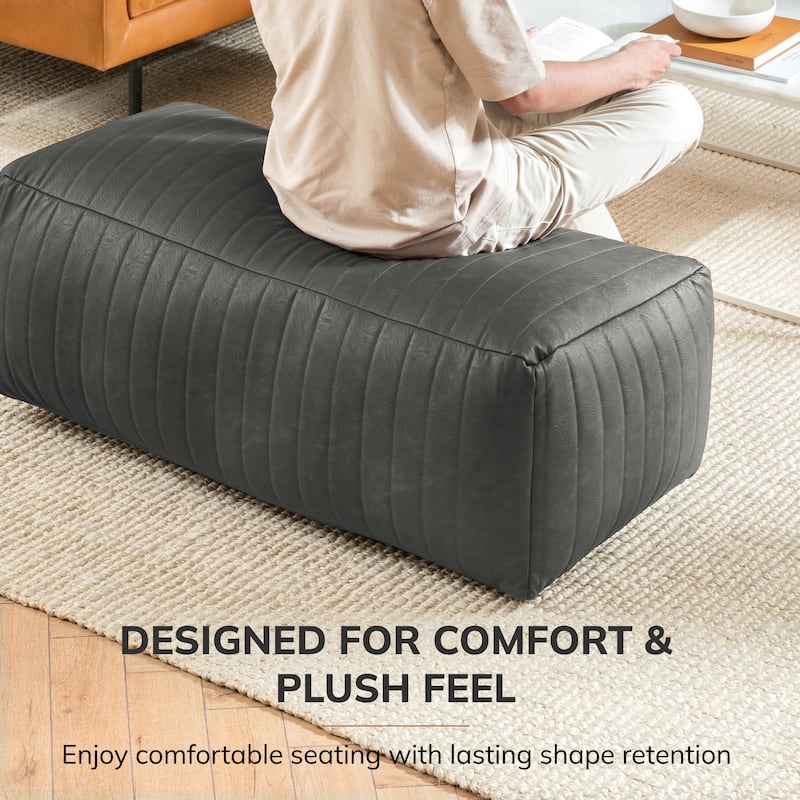 Jani Footrest Bench Ottoman Pouf - Handcrafted for Seating, Footrest, Home Decor for Living Room, Bedroom Pouf