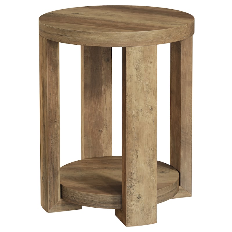 Round End Side Table, Small Bedside Accent Furniture for Living Room