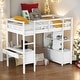 preview thumbnail 2 of 16, Modern Twin Size Loft Bed With Built-in Desk With Two Drawers And Storage Shelves And Drawers,For Bedroom