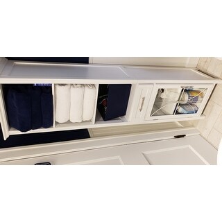 Veranda Bay White Linen Tower by Elegant Home Fashions