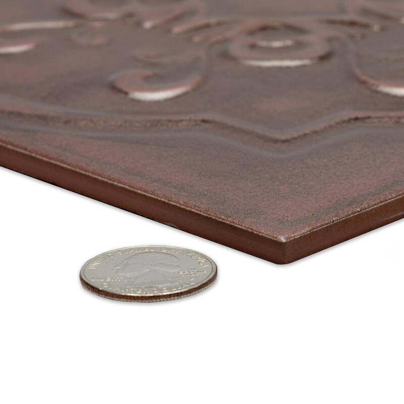 Merola Tile Ritz Metallo Copper 7-7/8" x 7-7/8" Ceramic Wall Tile