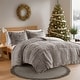 preview thumbnail 1 of 13, Leena Shaggy Fur Duvet Cover Set by Intelligent Designs Grey - King