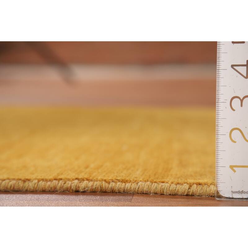 Yellow Gabbeh Modern Accent Rug Handmade Wool Carpet - 2'8" x 3'11"