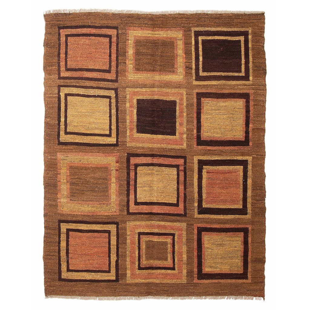 ECARPETGALLERY Flat-Weave Natural Brown Wool Tapestry Kilim - 2'11 x 4'11