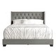 preview thumbnail 50 of 82, CraftPorch Glam Button Tufted Wingback Upholstered Bed LightGrey - Full