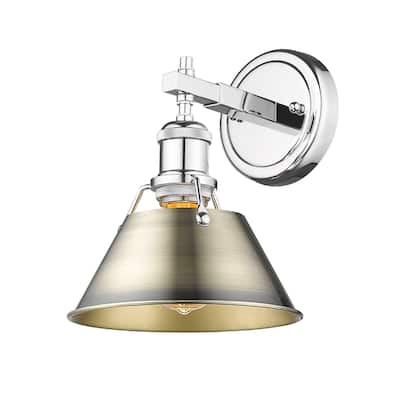 Orwell 1-Light Bath Vanity in Chrome with Aged Brass - Silver