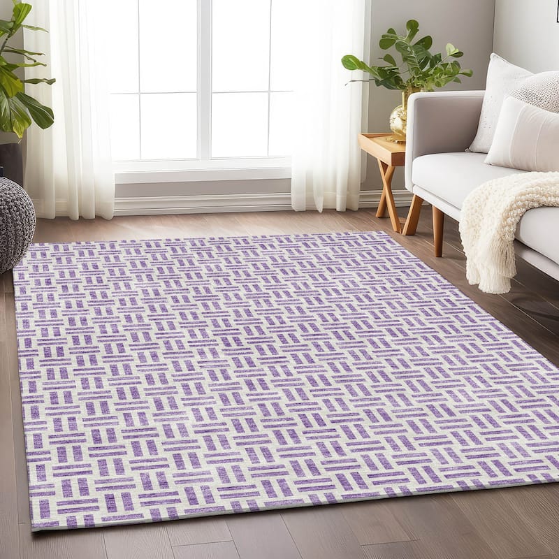 Premium Washable Super Soft Modern Weave Mayfield Rug - Lavender - 2'6" x 3'10"