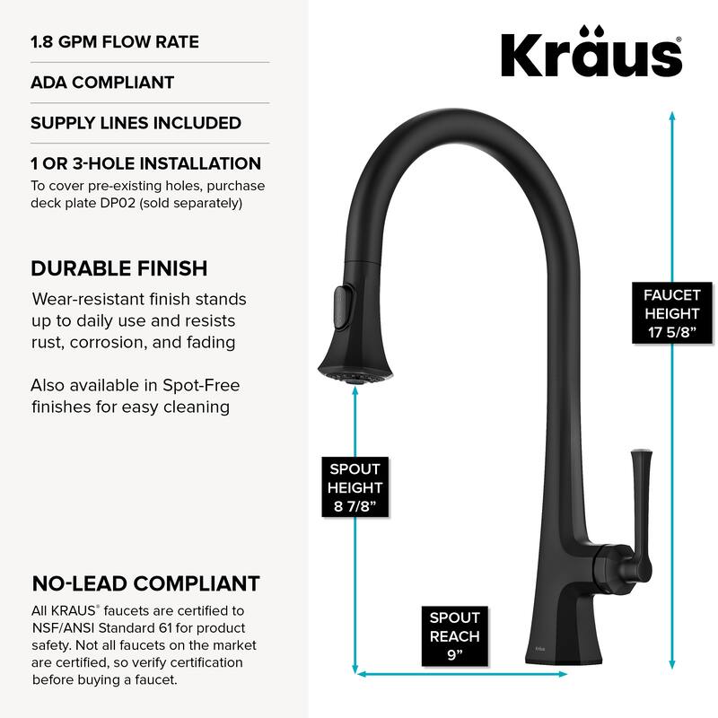 KRAUS Savan 2-Function Single Handle Pull Down Kitchen Faucet