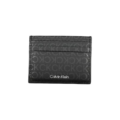 Calvin Klein Sleek Black Card Holder with Contrast Men's Detailing