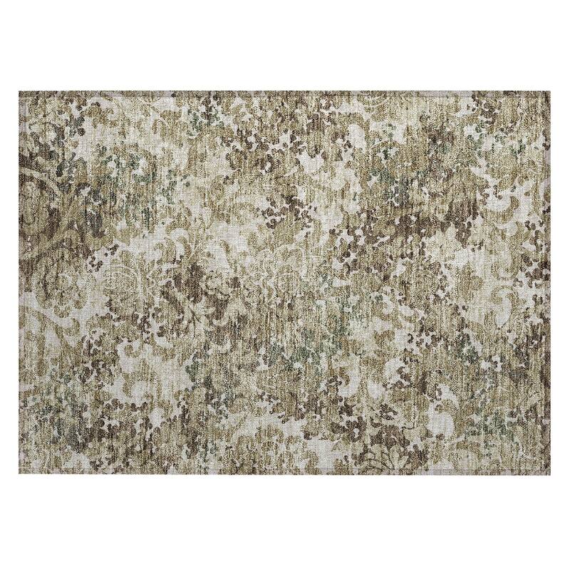 Machine Washable Indoor/ Outdoor Chantille Abstract Damask Rug
