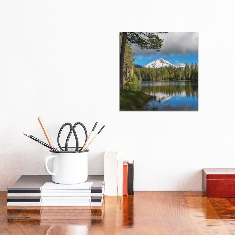 iCanvas "Mt Lassen From Manzanita Lake, Lassen Volcanic National Park, California" by Tim Fitzharris Canvas Print - 12x12x0.75