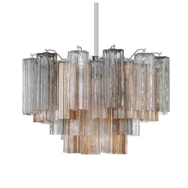 slide 2 of 11, Crystorama Lighting Group ADD-308-AU Addis 9 Light 22" Wide Waterfall Polished Chrome