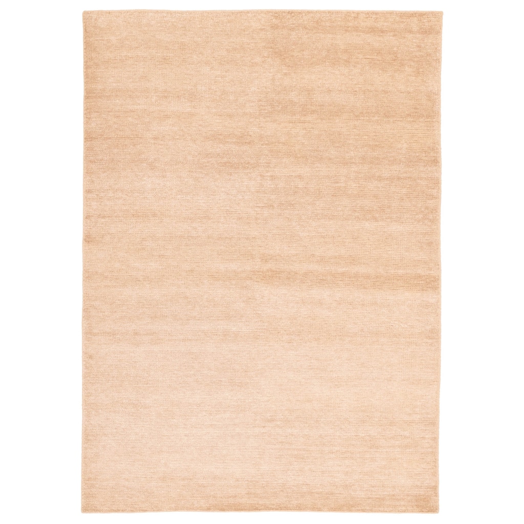 ECARPETGALLERY Hand-knotted Loreto Beige Silk Rug - 5'3 x 7'5