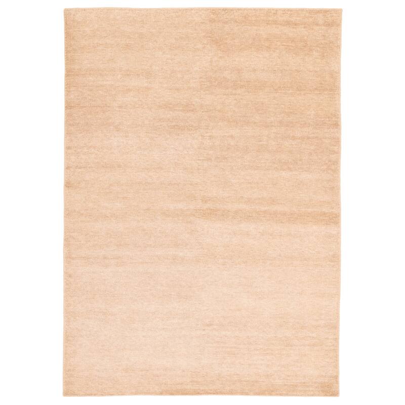 ECARPETGALLERY Hand-knotted Loreto Beige Silk Rug - 5'3 x 7'5