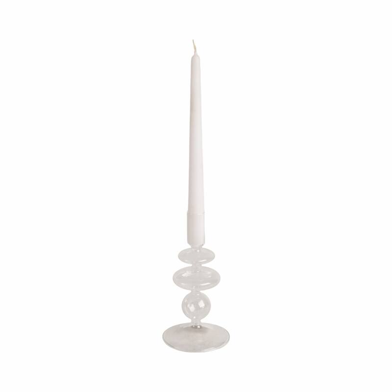 Modern Bubble Glass Candle Holder with Rounded Accent Base
