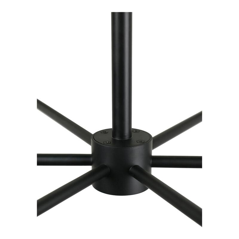 NADAAL STUDIOS Auren Pendant Lamp, Six-Light Chandelier with Linen Shades and Metal Frame Black