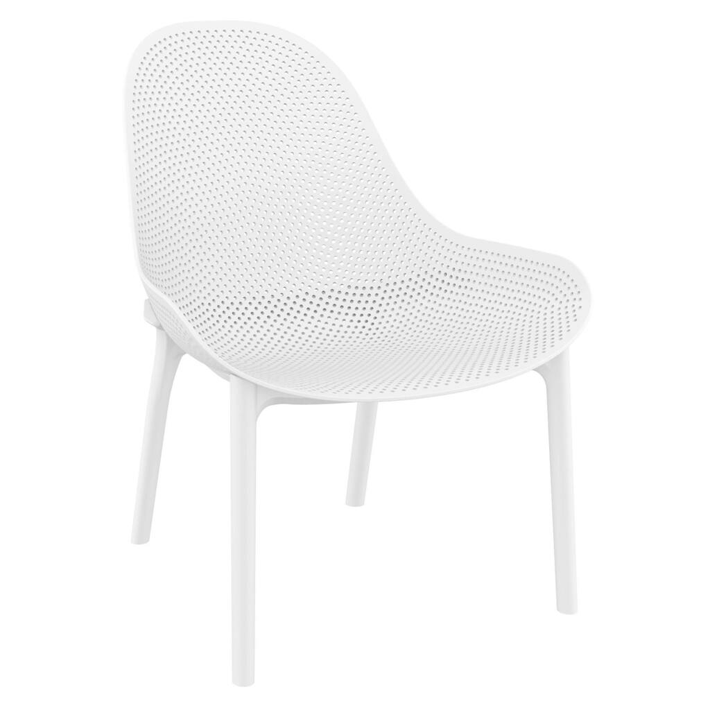 32.75" White Solid Patio Lounge Chair