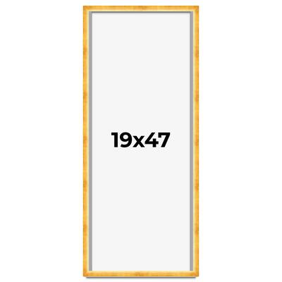 19x47 Shadow Box Frame Gold | 1.625 Inches Deep Real Wood Traditional
