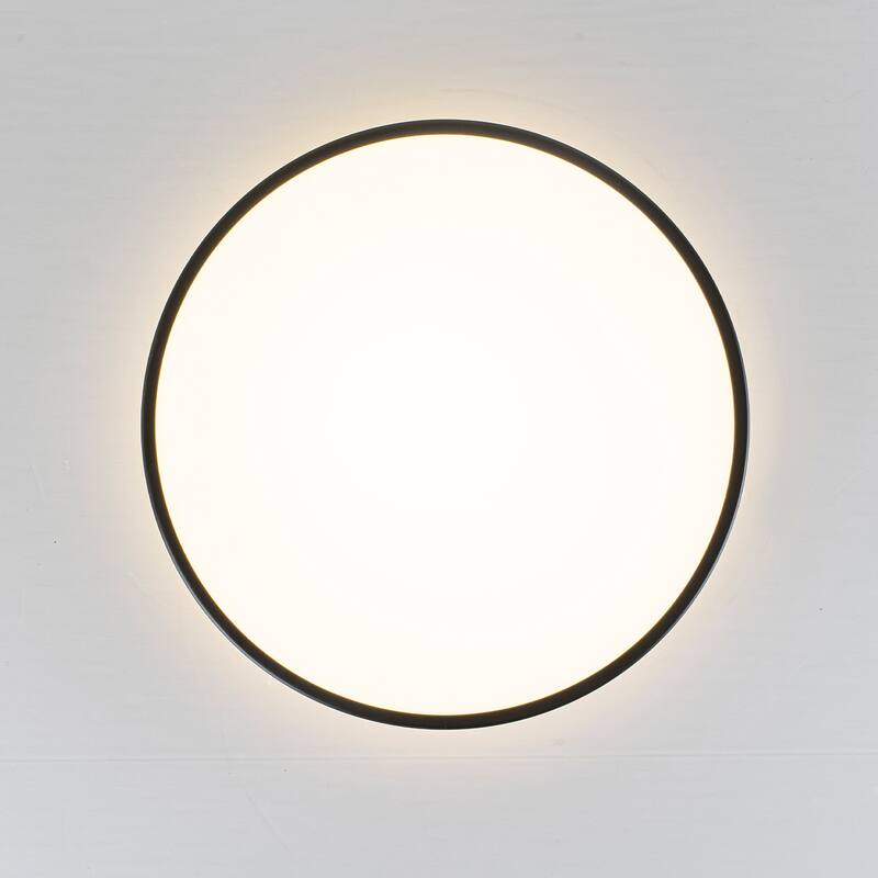 Dimmable LED Flush Mount Ceiling Light with 5-Color Temperature Selectable - 11.4 in W × 3.7 in H