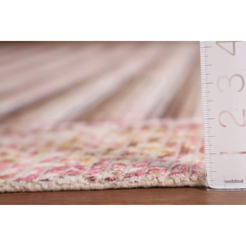 Striped Abstract Modern Area Rug Hand-Knotted Wool Carpet - 5'8"x 9'2"