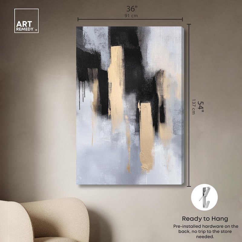 Onyx and Aureolin II Canvas by Art Remedy, Gallery Wrapped