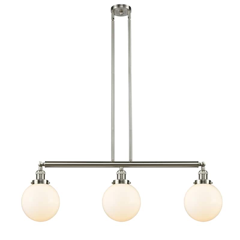 Innovations Lighting 213-13-41 Beacon Linear Beacon 3 Light 41" Wide - Brushed Satin Nickel / Matte White