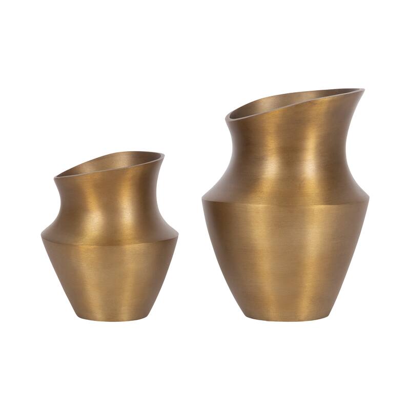 Kate and Laurel Suhana Decorative Metal Vase Set