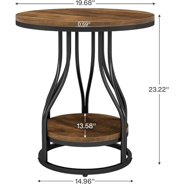 Round 2-Tier End Table with Storage