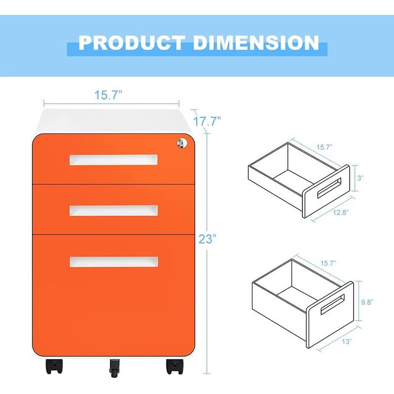 3 Drawer Mobile/Vertical File Cabinet for Home Office