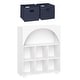 preview thumbnail 6 of 18, Kids Curve Appeal 35 in. 6 Cubby Bookcase - White with Optional 2pc Bins White/2pc. Navy Bins