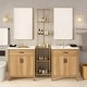 preview thumbnail 37 of 37, Natural Oak Bathroom Vanity with Ceramic Sink Solid Wood MDF Storage Cabinet for Bathroom 24/30/48/60 inches