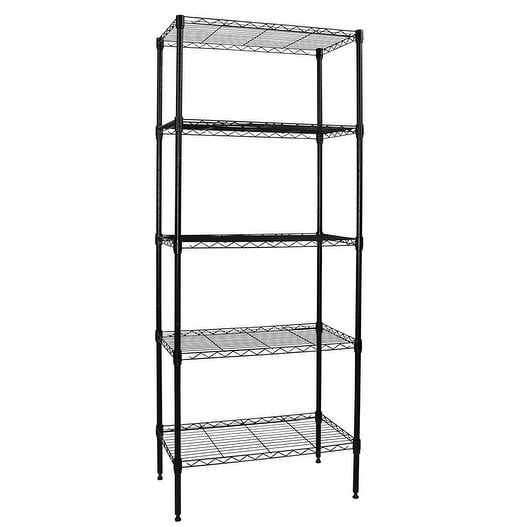 Apollo Hardware Black 5-Shelf Wire Shelving 14"x24"x60" (BLACK)