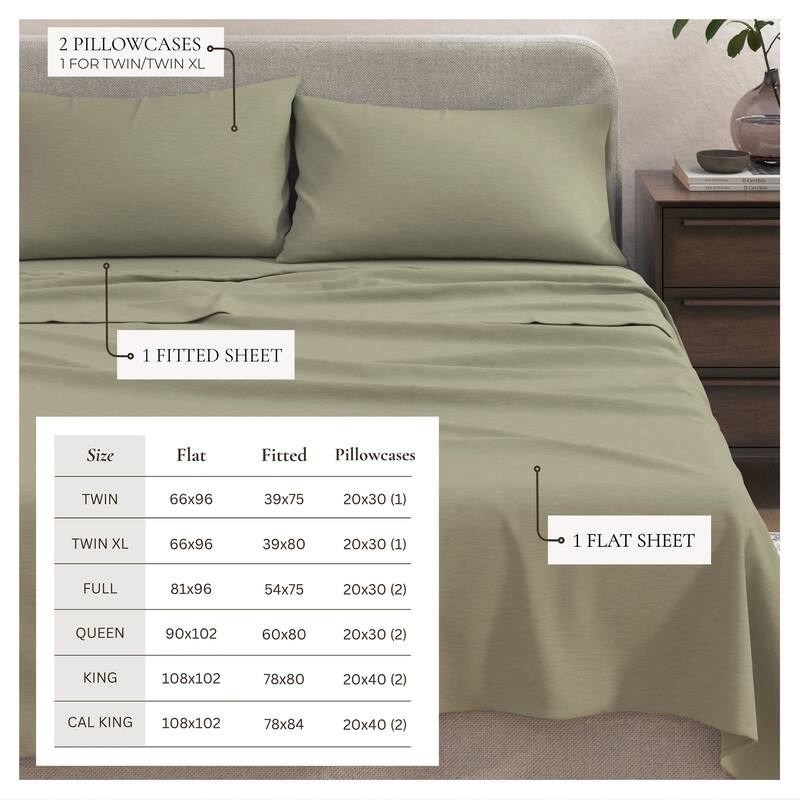 Linery & Co. Heathered Melange Cotton Jersey Knit Sheet Set