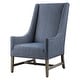 preview thumbnail 6 of 5, Uttermost Galiot 27" Wide Coastal Feel Wingback Arm Chair with Striped - Blue / White