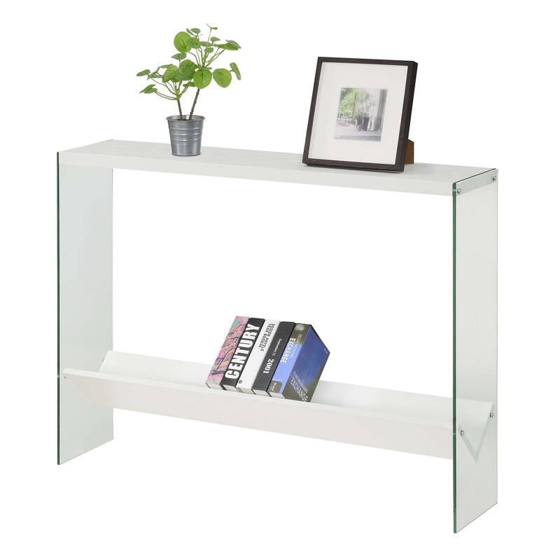 Convenience Concepts SoHo Glass V Console Table with Shelf