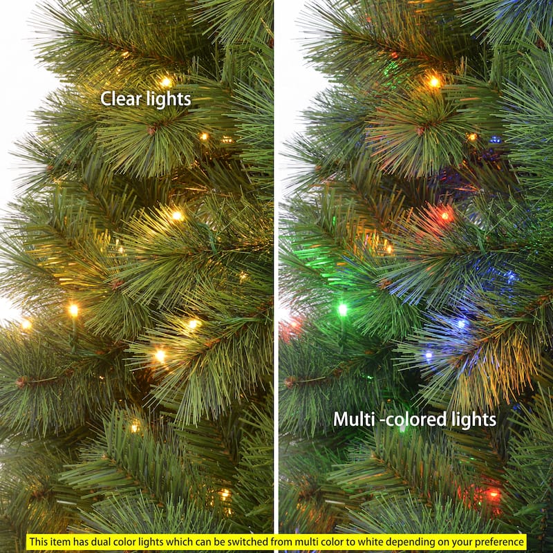 Puleo International 4.5' Pre-Lit Artificial Wyoming Pine Tree with Multi-Function LED Lights