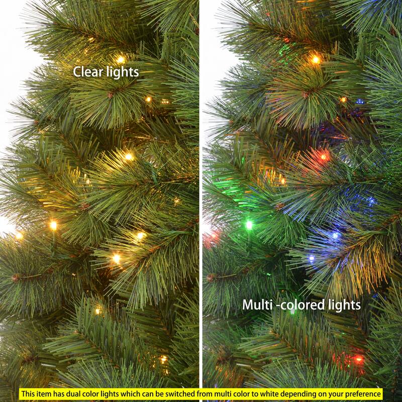 Puleo International 7.5' Pre-Lit Artificial Wyoming Pine Tree with Multi-Function LED Lights