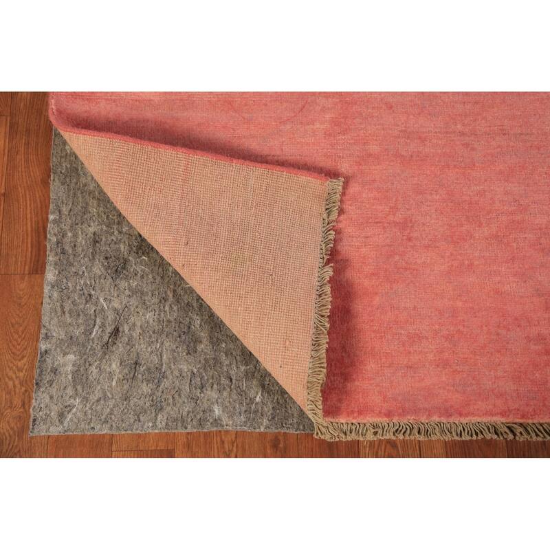Pink Gabbeh Runner Rug Hand-Knotted Wool Carpet - 3'2" x 9'9"