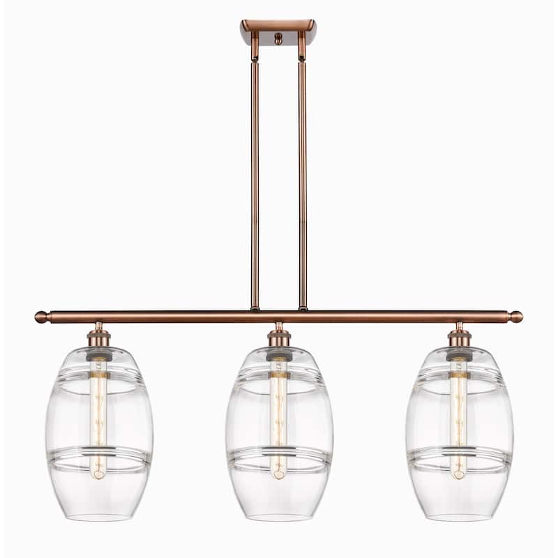 Innovations Lighting 516-3I-10-36 Vaz Linear Vaz 3 Light 36" Wide - Antique Copper / Clear
