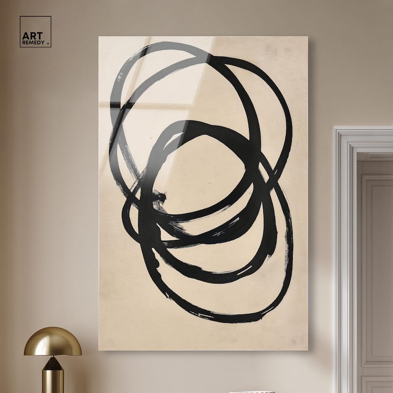 Beige Black II Acrylic by Art Remedy, Ready to Hang