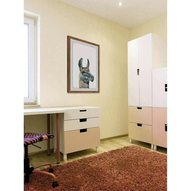 Llama Bandana Framed Wall Art, Elegant Home Touch - Sophisticated Artwork for Refined Décor