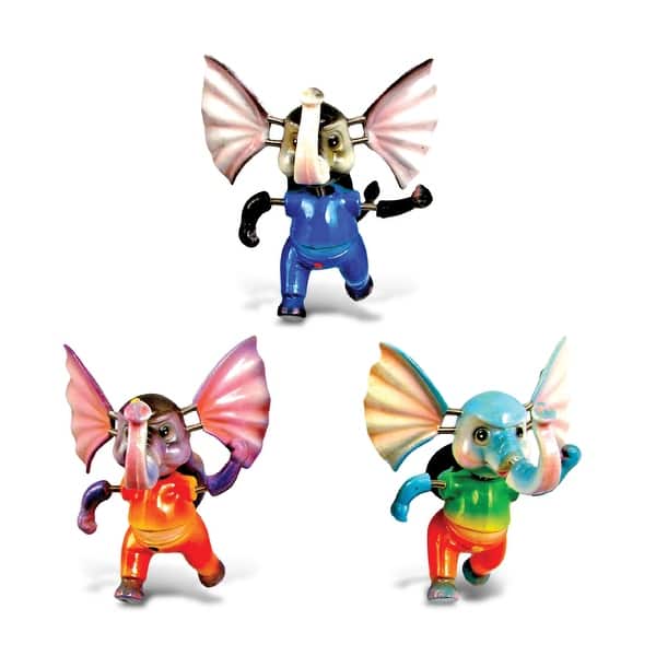 slide 2 of 6, CoTa Global Elephant Refrigerator Bobble Magnets Set of 3 - Multicolor